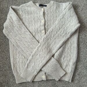 Brandy Melville Light Grey Cable Knit Button Cardigan